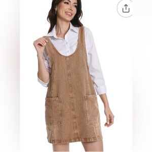 Casual Tan Sleeveless Dress